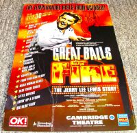 GREAT BALLS OF FIRE STUNNING AUTOGRAPHED THEATRE POSTER CAMBRIDGE THEATRE 1999