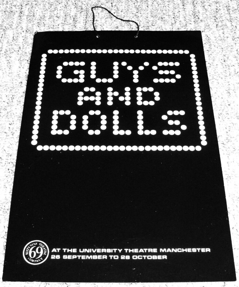 GUYS AND DOLLS POSTER 26th SEPT TO 28th OCT 1972 UNIVERSITY THEATRE MANCHES