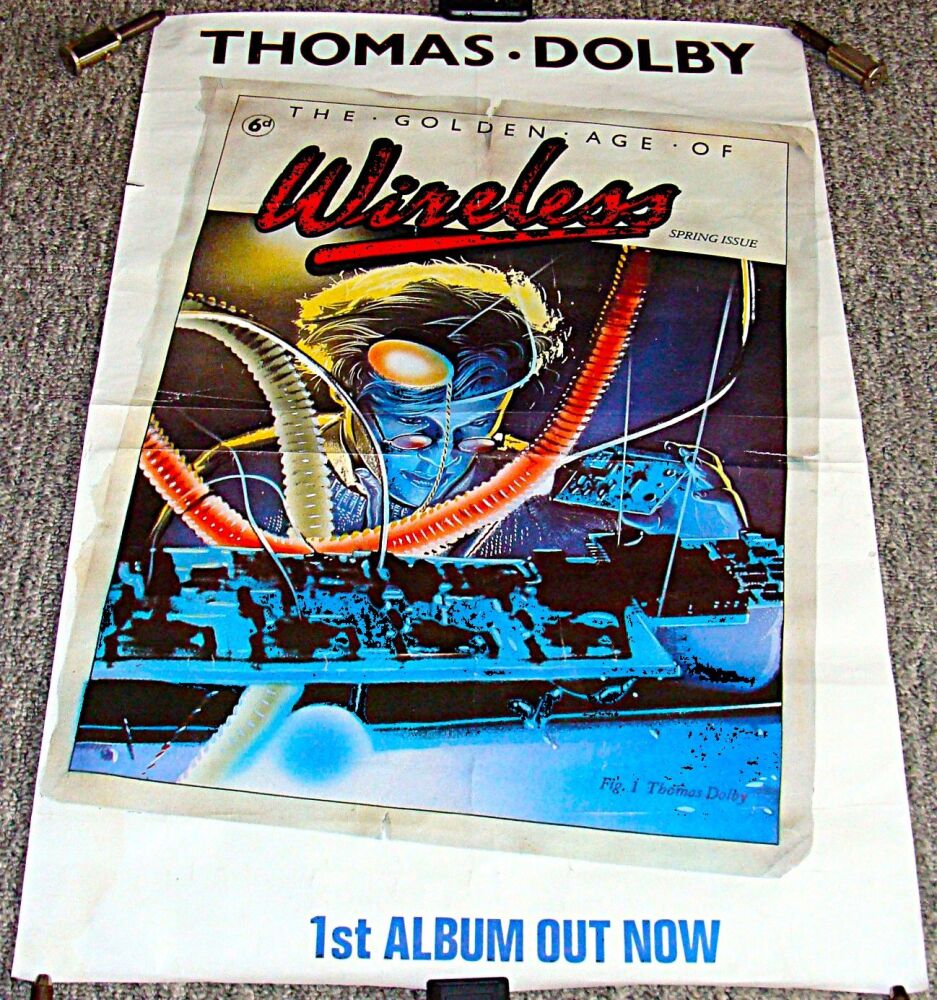 THOMAS DOLBY U.K. REC COM PROMO POSTER 'THE GOLDEN AGE OF WIRELESS' ALBUM 1