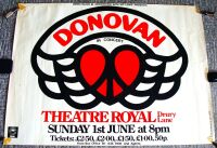 DONOVAN RARE CONCERT POSTER SUN 1st JUNE 1975 THEATRE ROYAL DRURY LANE LONDON UK