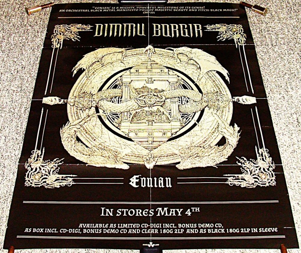 DIMMU BORGIR STUNNING RARE U.K. RECORD COMPANY PROMO POSTER 'EONIAN' ALBUM 