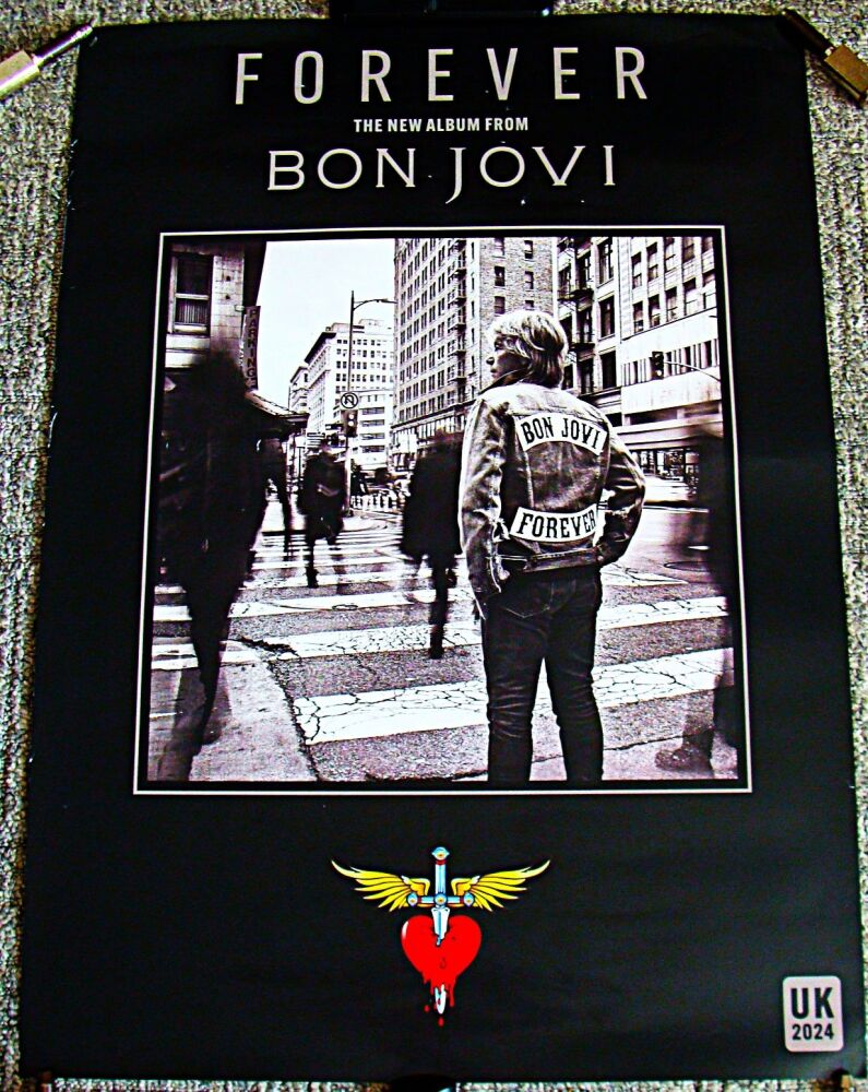 BON JOVI STUNNING RARE U.K. RECORD COMPANY PROMO POSTER 'FOREVER' ALBUM 202