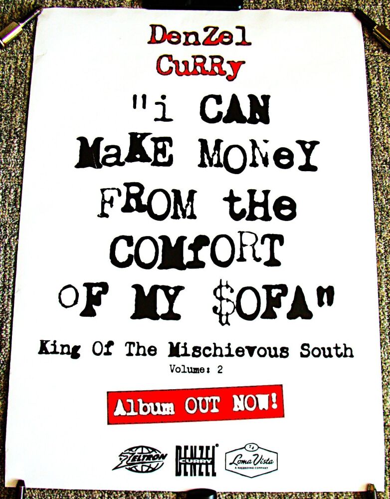 DENZEL CURRY UK REC COM PROMO POSTER 'KING OF THE MISCHIEVOUS SOUTH' ALBUM 