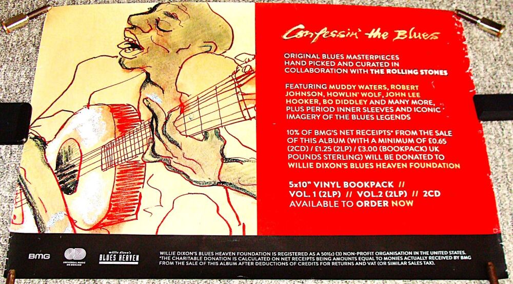 ROBERT JOHNSON & VARIOUS U.K. PROMO POSTER FOR 'CONFESSIN' THE BLUES' ALBUM