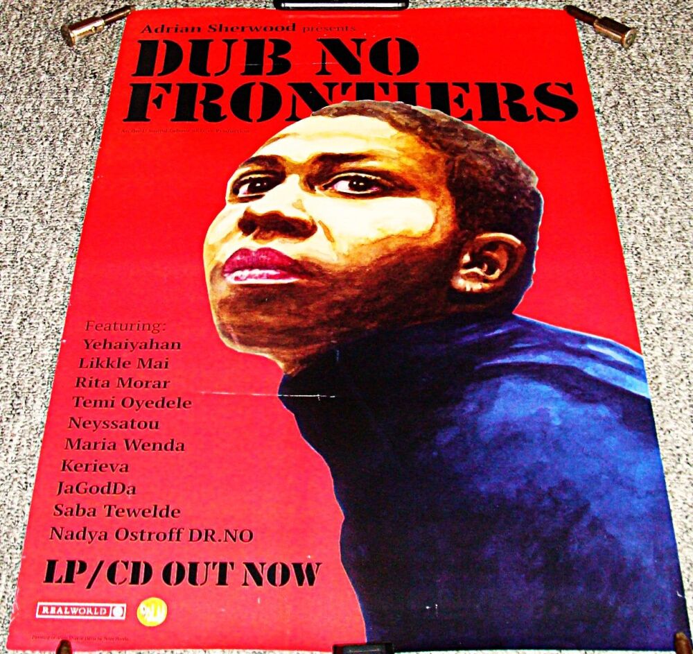 ADRIAN SHERWOOD U.K. RECORD COMPANY PROMO POSTER 'DUB NO FRONTIERS' ALBUM 2