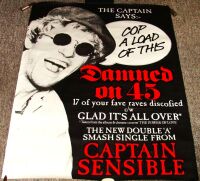 THE DAMNED CAPTAIN SENSIBLE U.K. REC COM PROMO POSTER 'DAMNED ON 45' SINGLE 1984
