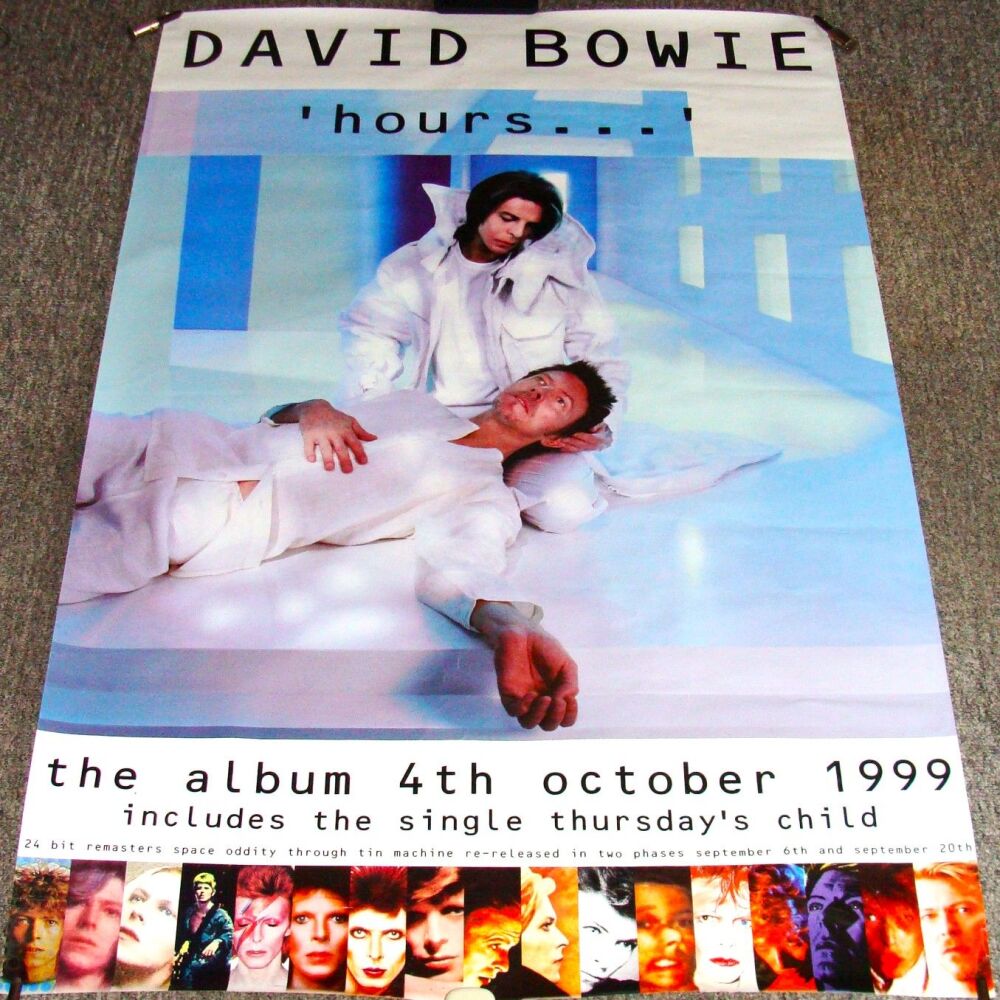 DAVID BOWIE STUNNING RARE U.K. RECORD COMPANY PROMO POSTER 'HOURS' ALBUM 19