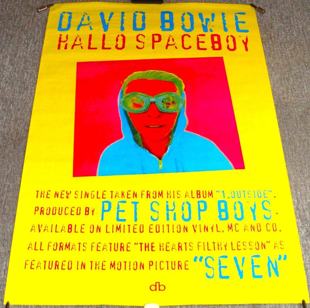 DAVID BOWIE RARE U.K. RECORD COMPANY PROMO POSTER 'HALLO SPACEBOY' SINGLE 1