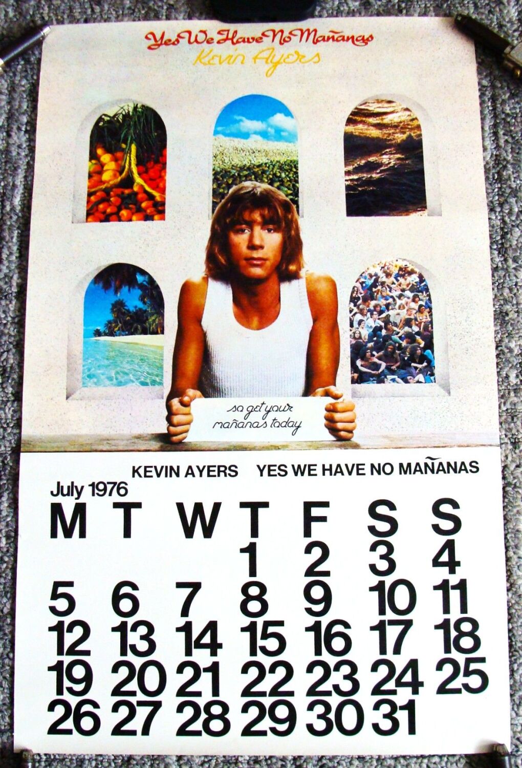 SOFT MACHINE KEVIN AYERS UK REC COM CALENDAR PROMO POSTER 'MANANAS' ALBUM 1