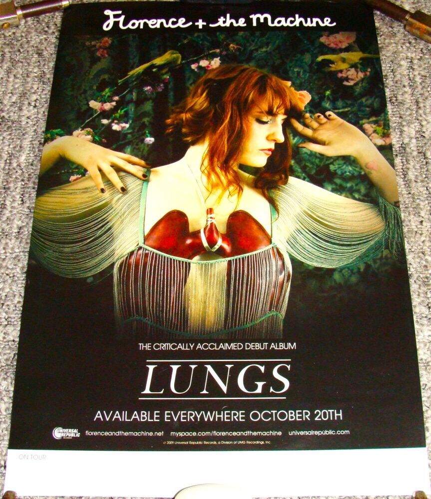 FLORENCE & THE MACHINE U.K. PROMO & TOUR BLANK POSTER 'LUNGS' DEBUT ALBUM 2
