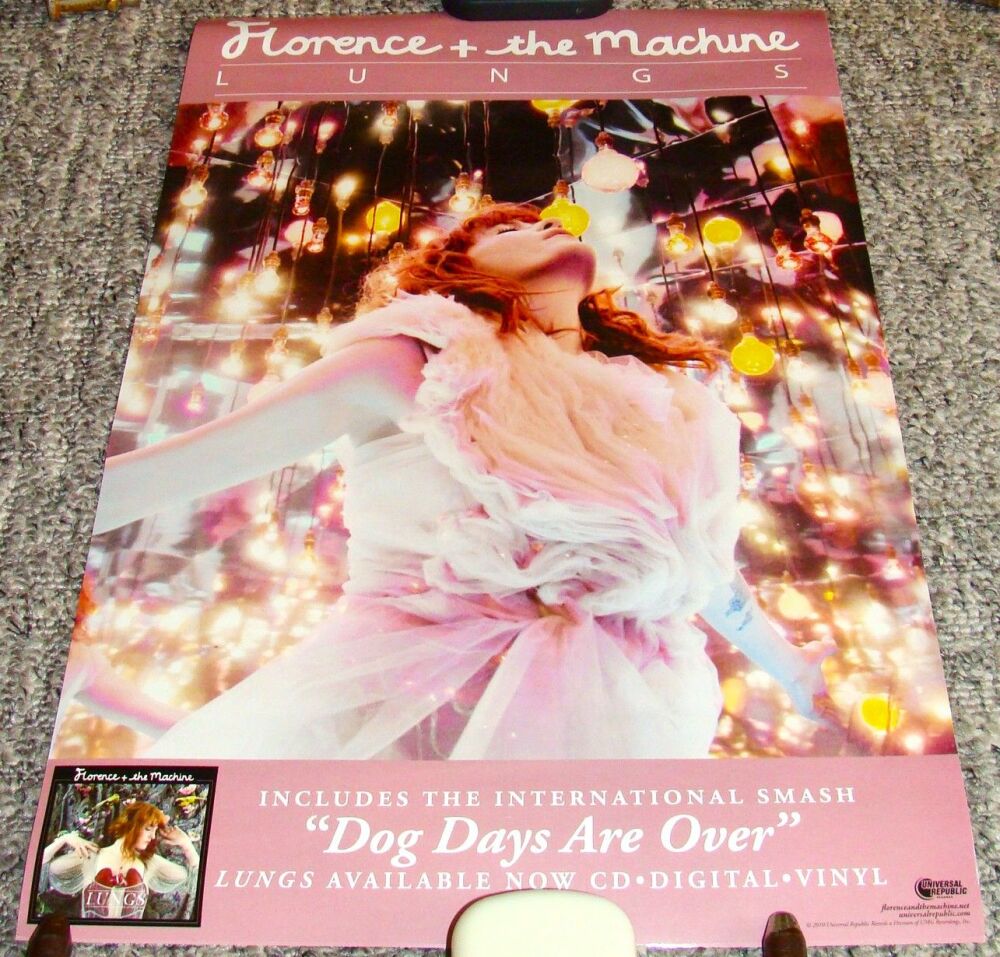 FLORENCE & THE MACHINE U.K. RECORD COMPANY PROMO POSTER 'LUNGS' DEBUT ALBUM
