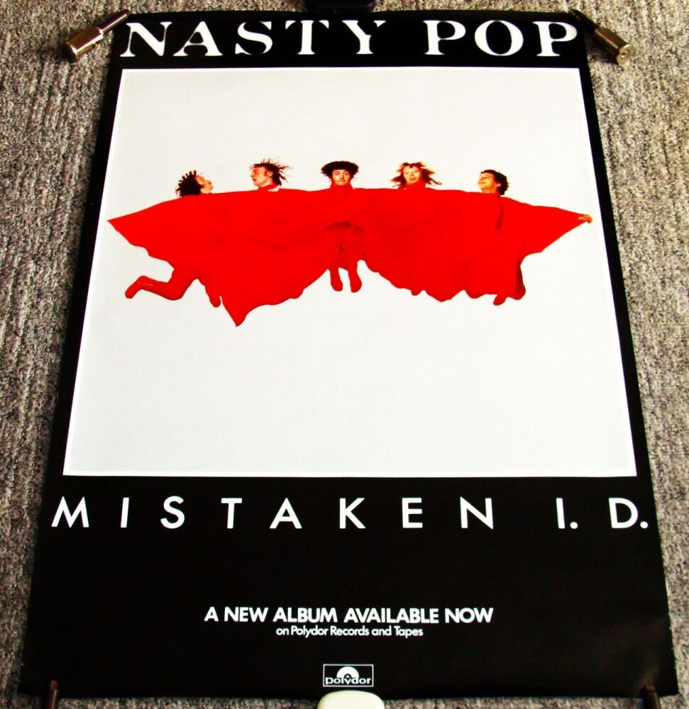 NASTY POP SUPERB RARE UK RECORD COMPANY PROMO POSTER 'MISTAKEN I.D.' ALBUM 