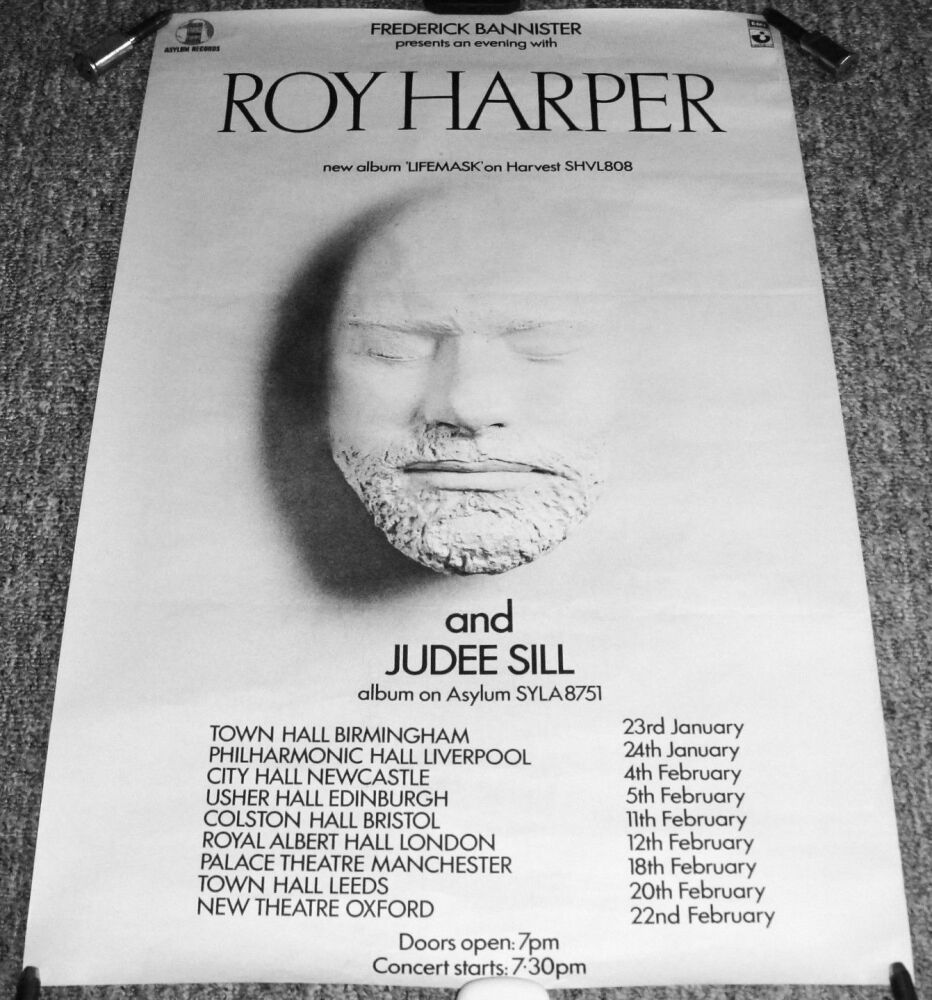 ROY HARPER & JUDEE SILL ABSOLUTELY STUNNING AND RARE U.K. TOUR POSTER FROM 