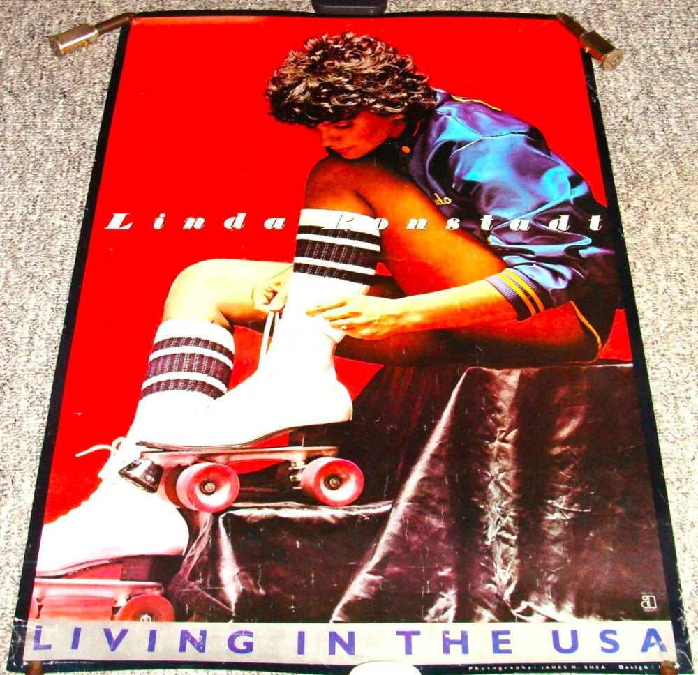 LINDA RONSTADT US RECORD COMPANY PROMO POSTER 'LIVING IN THE U.S.A.' ALBUM 