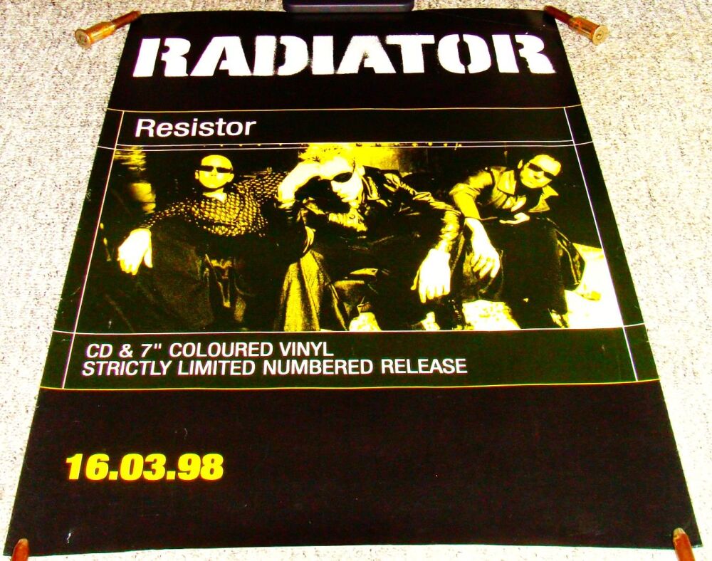RADIATOR FABULOUS RARE U.K. RECORD COMPANY PROMO POSTER 'RESISTOR' SINGLE 1