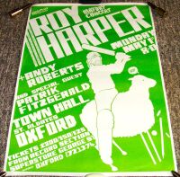 ROY HARPER RARE CONCERT POSTER MONDAY 1st MAY 1972 TOWN HALL St. ALDATES OXFORD