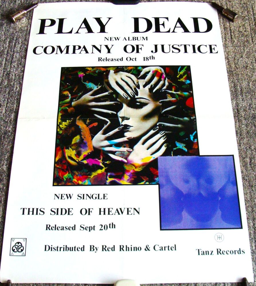 PLAY DEAD RARE U.K. RECORD COMPANY PROMO POSTER 'COMPANY OF JUSTICE' ALBUM 