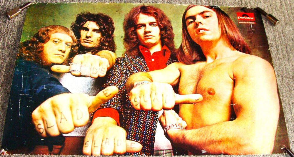 SLADE STUNNING RARE U.K. RECORD COMPANY PROMO POSTER FOR THE 'SLAYED' ALBUM