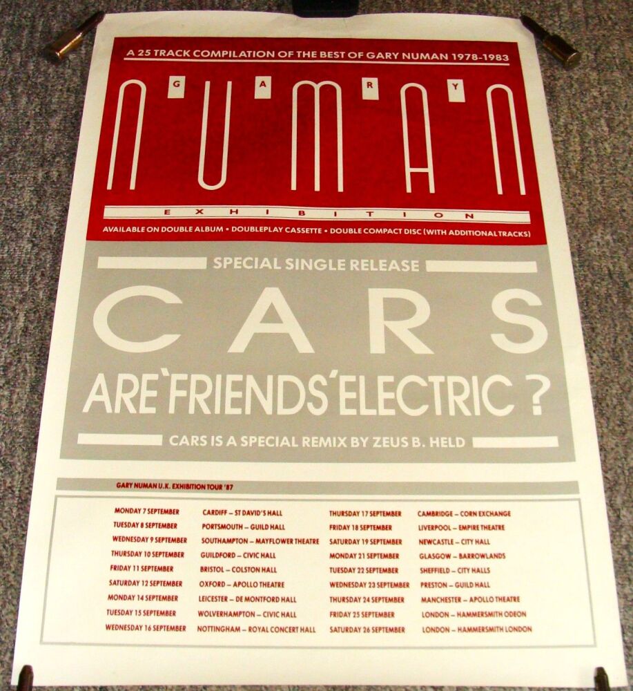 GARY NUMAN SUPERB U.K. RECORD COMPANY PROMO-TOUR POSTER 'EXHIBITION' ALBUM 