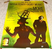 ROXY MUSIC BRYAN FERRY RARE UK REC COM PROMO POSTER 'MORE THAN THIS' ALBUM 1995