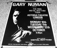 GARY NUMAN ABSOLUTELY STUNNING AND RARE 'METAL RHYTHM' U.K. TOUR POSTER 1988