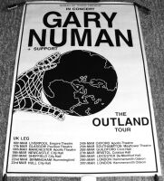 GARY NUMAN STUNNING RARE CONCERTS TOUR POSTER 'THE OUTLAND TOUR' OF THE U.K 1991
