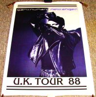 GARY NUMAN ABSOLUTELY STUNNING & RARE 'NEW ANGER' U.K. CONCERT TOUR POSTER 1988