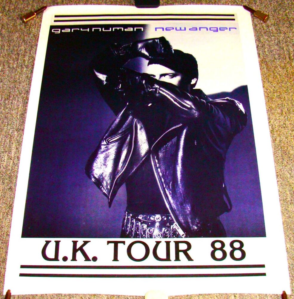 GARY NUMAN ABSOLUTELY STUNNING & RARE 'NEW ANGER' U.K. CONCERT TOUR POSTER 