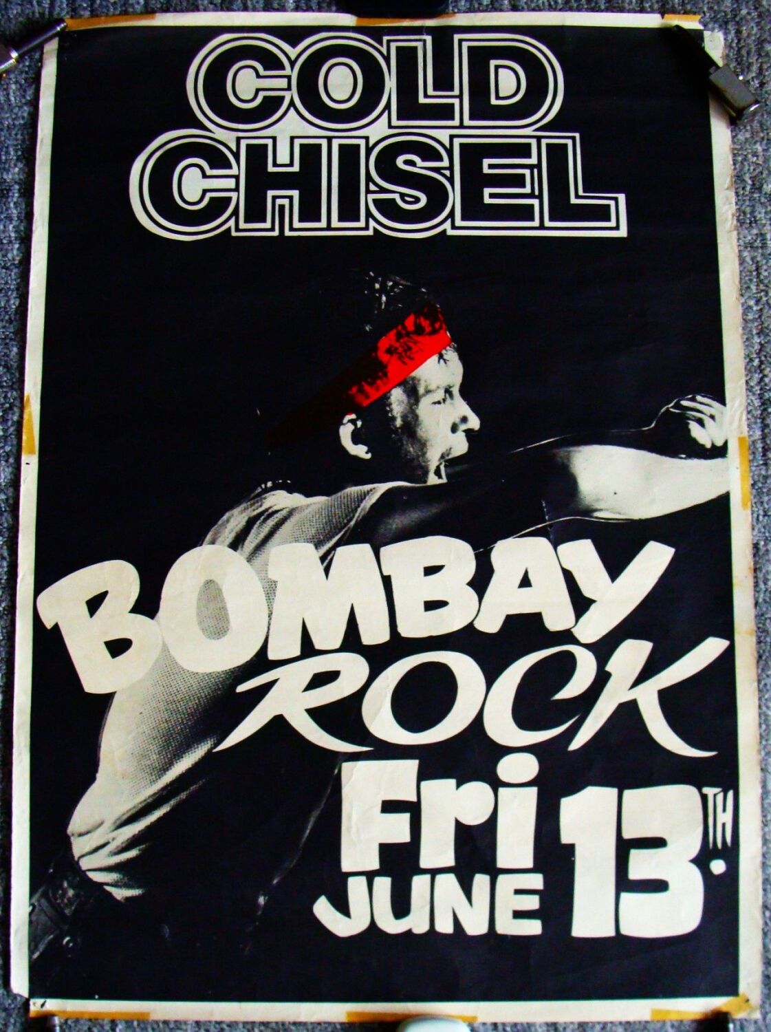 COLD CHISEL RARE CONCERT POSTER FRIDAY 13th JUNE 1980 FROM BOMBAY ROCK AUST