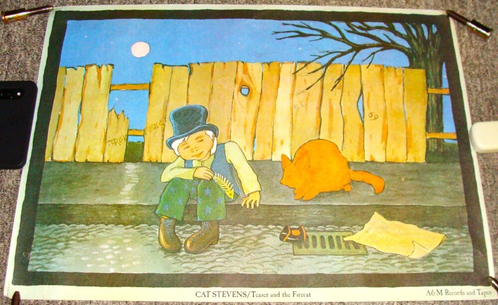 CAT STEVENS U.S. RECORD COMPANY PROMO POSTER 'TEASER AND THE FIRECAT' ALBUM