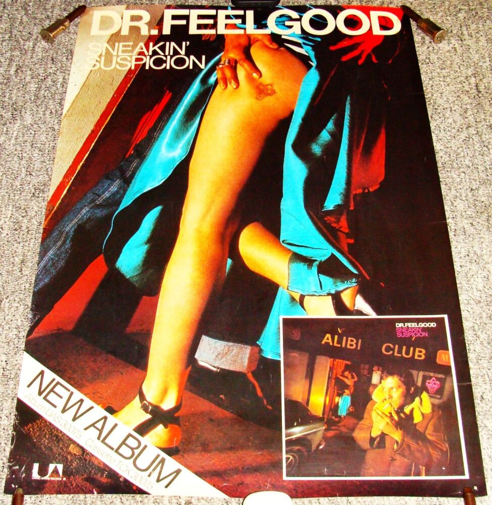 DR. FEELGOOD U.K. RECORD COMPANY PROMO POSTER 'SNEAKIN' SUSPICION' ALBUM 19