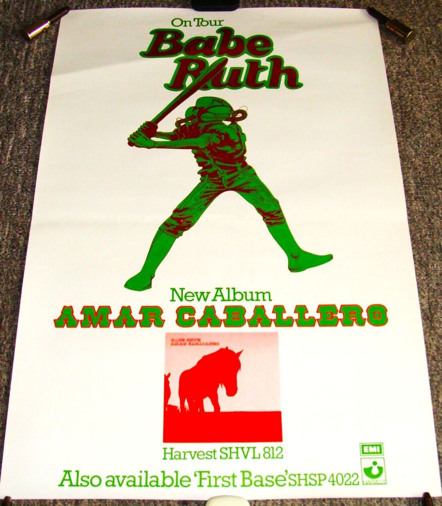 BABE RUTH STUNNING U.K. RECORD COMPANY PROMO POSTER 'AMAR CABALLERO' ALBUM 