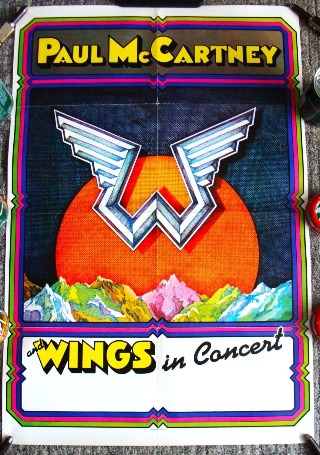 THE BEATLES PAUL McCARTNEY AND WINGS SUPERB RARE 1975 TOUR CONCERT BLANK PO