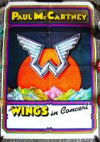 THE BEATLES PAUL McCARTNEY AND WINGS SUPERB RARE 1975 TOUR CONCERT BLANK POSTER
