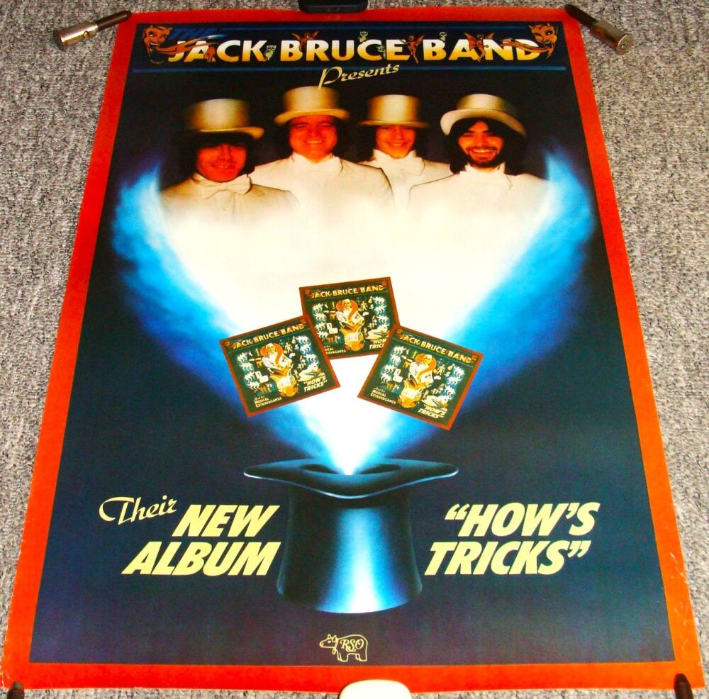 CREAM JACK BRUCE BAND U.K. RECORD COMPANY PROMO POSTER 'HOW'S TRICKS' ALBUM