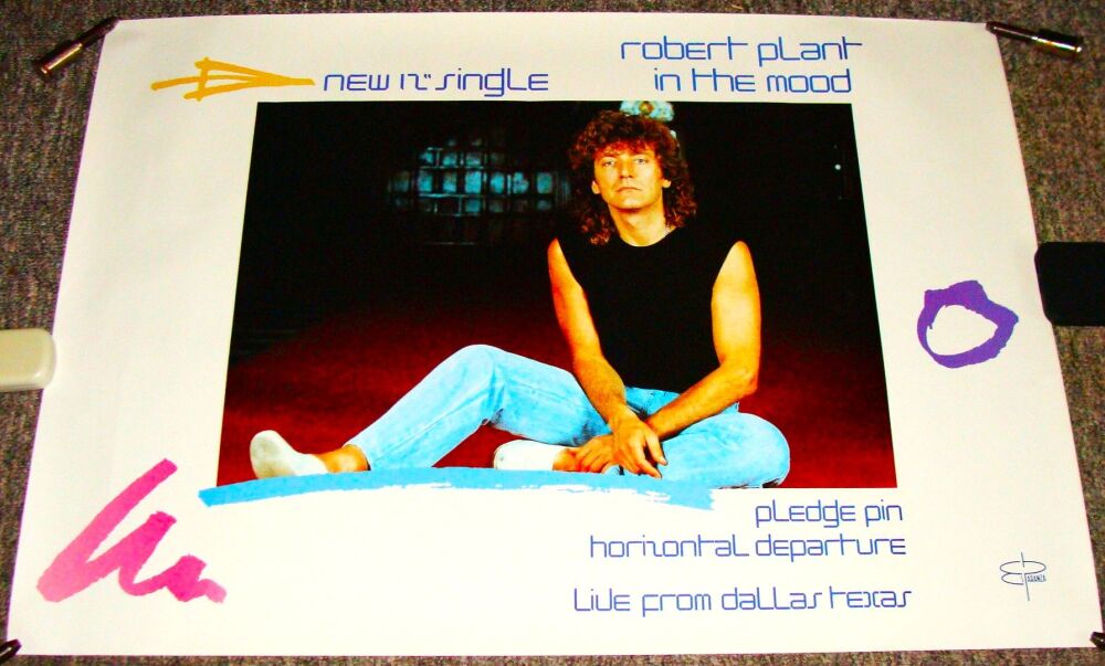 LED ZEPPELIN ROBERT PLANT RARE UK REC COM PROMO POSTER 'IN THE MOOD' SINGLE