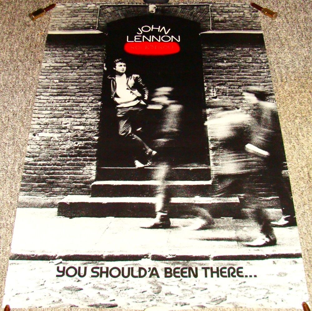 THE BEATLES JOHN LENNON RARE U.S. REC COM PROMO POSTER 'ROCK 'N' ROLL ALBUM