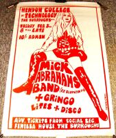 JETHRO TULL MICK ABRAHAMS BAND CONCERT POSTER FRI 5th FEB 1971 HENDON COLLEGE UK