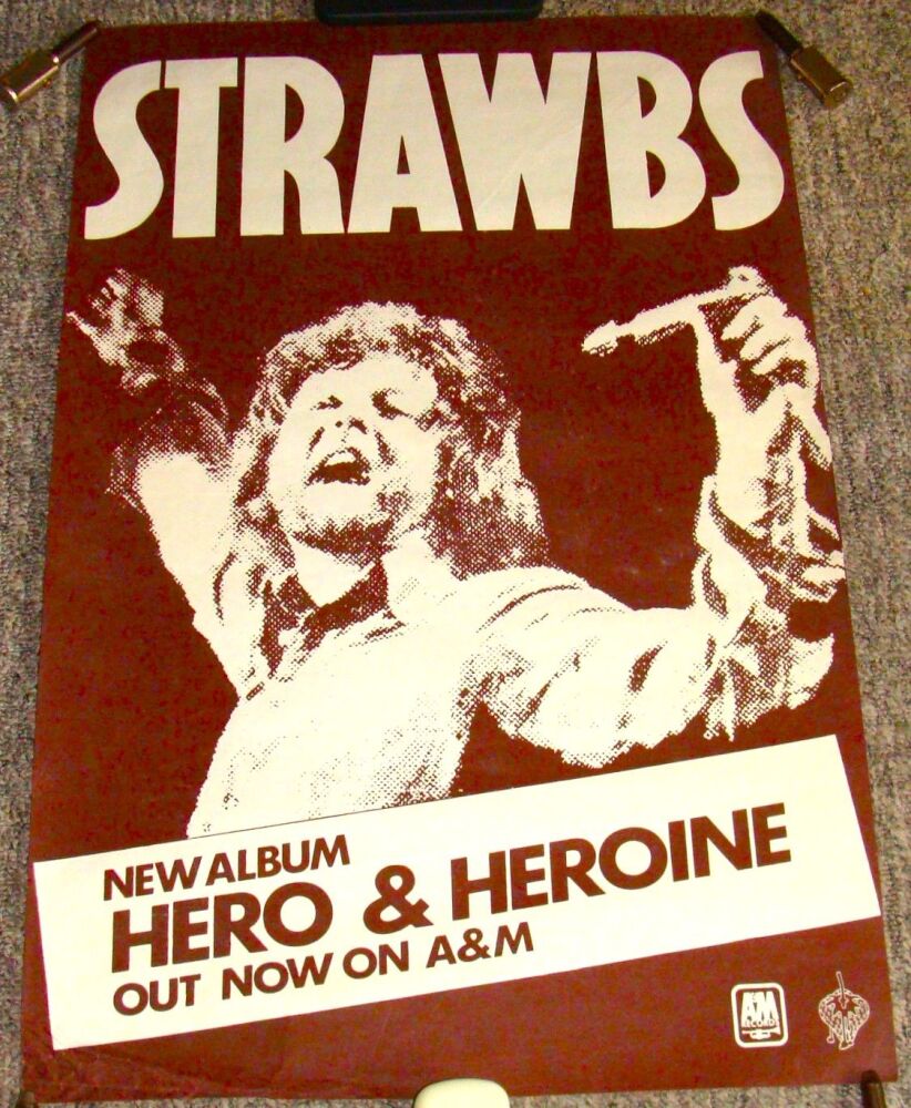 STRAWBS STUNNING UK RECORD COMPANY PROMO POSTER ‘HERO AND HEROINE’ ALBUM IN