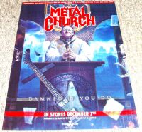 METAL CHURCH U.K. RECORD COMPANY PROMO POSTER FOR 'DAMNED IF YOU DO' ALBUM 2018