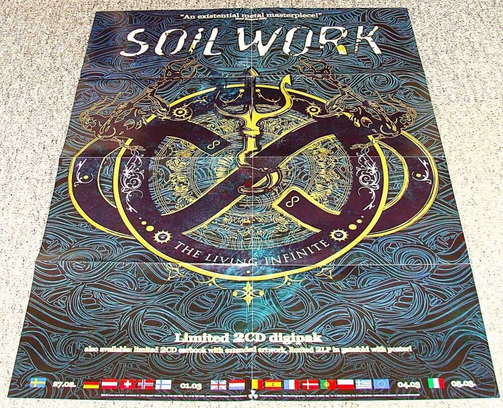 SOILWORK U.K. RECORD COMPANY PROMO POSTER FOR 'THE LIVING INFINITE' ALBUM 2