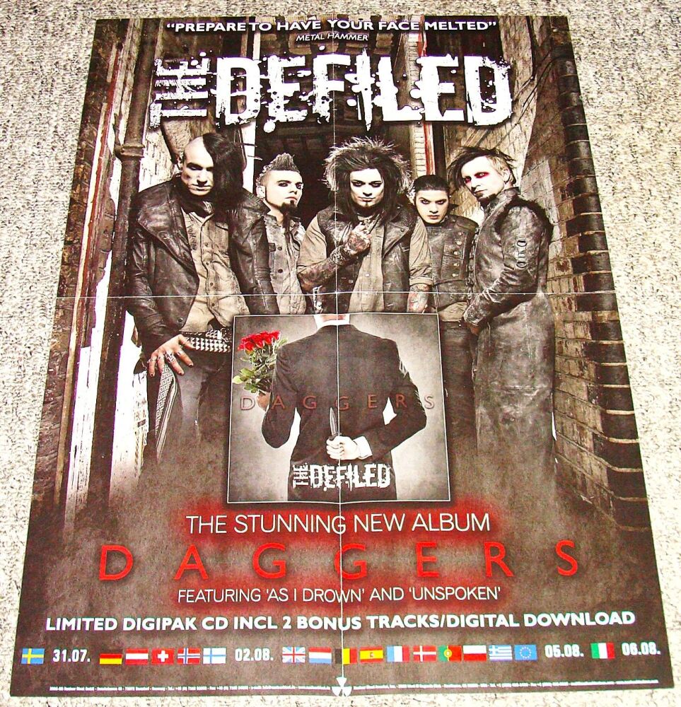 THE DEFILED SUPERB RARE U.K. RECORD COMPANY PROMO POSTER 'DAGGERS' ALBUM 20