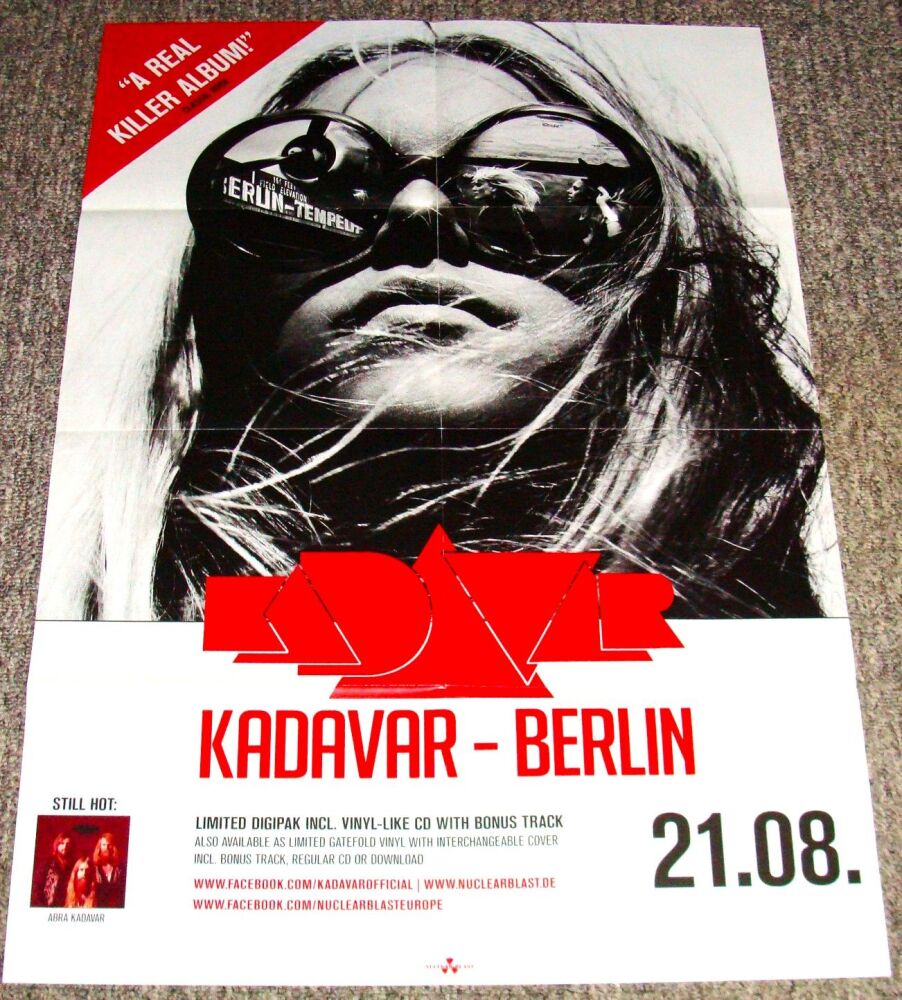 KADAVAR STUNNING RARE U.K. RECORD COMPANY PROMO POSTER FOR 'BERLIN' ALBUM 2