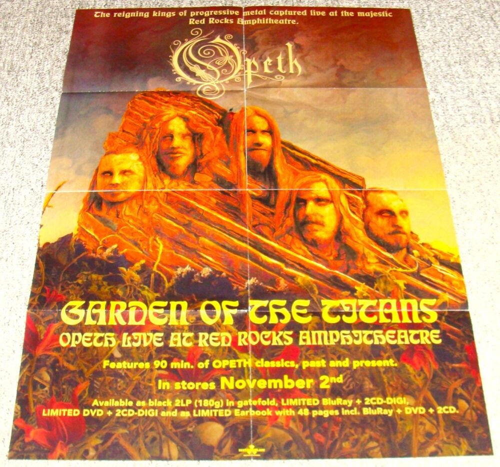 OPETH U.K. RECORD COMPANY PROMO POSTER 'GARDEN OF THE TITANS' LIVE ALBUM 20