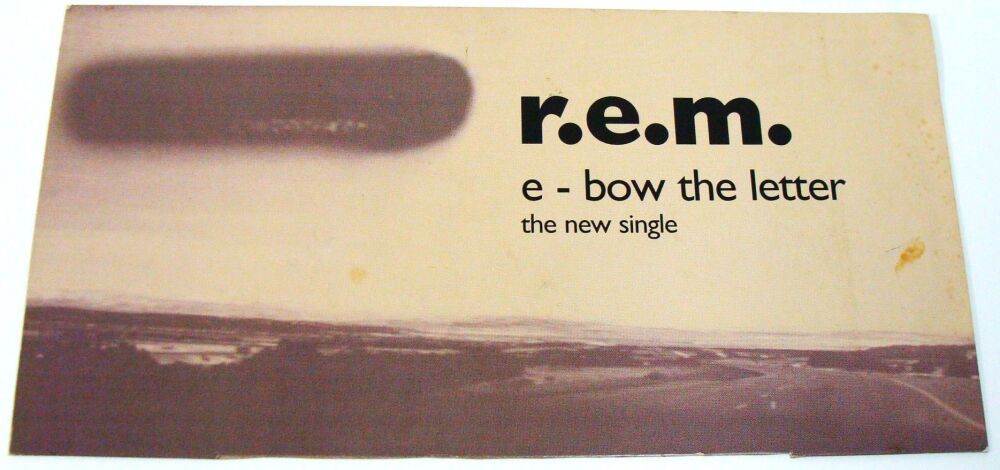 R.E.M. UK REC COM STANDEE/FLAT BOARD SHOP DISPLAY 'E-BOW THE LETTER' SINGLE