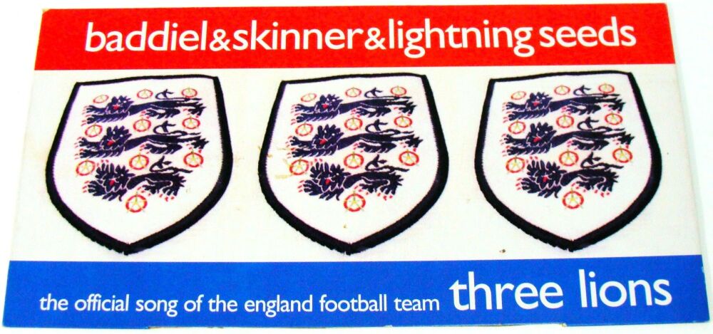 BADDIEL & SKINNER LIGHTNING SEEDS U.K. PROMO SHOP DISPLAY '3 LIONS' SINGLE 