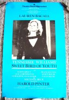 LAUREN BACALL 'SWEET BIRD OF YOUTH' RARE POSTER THEATRE ROYAL HAYMARKET UK 1985