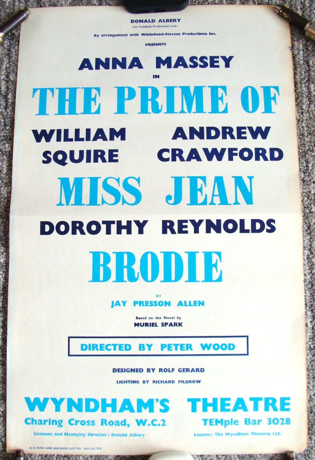 THE PRIME OF MISS JEAN BRODIE POSTER ANNA MASSEY WYNDHAM'S THEATRE LONDON 1