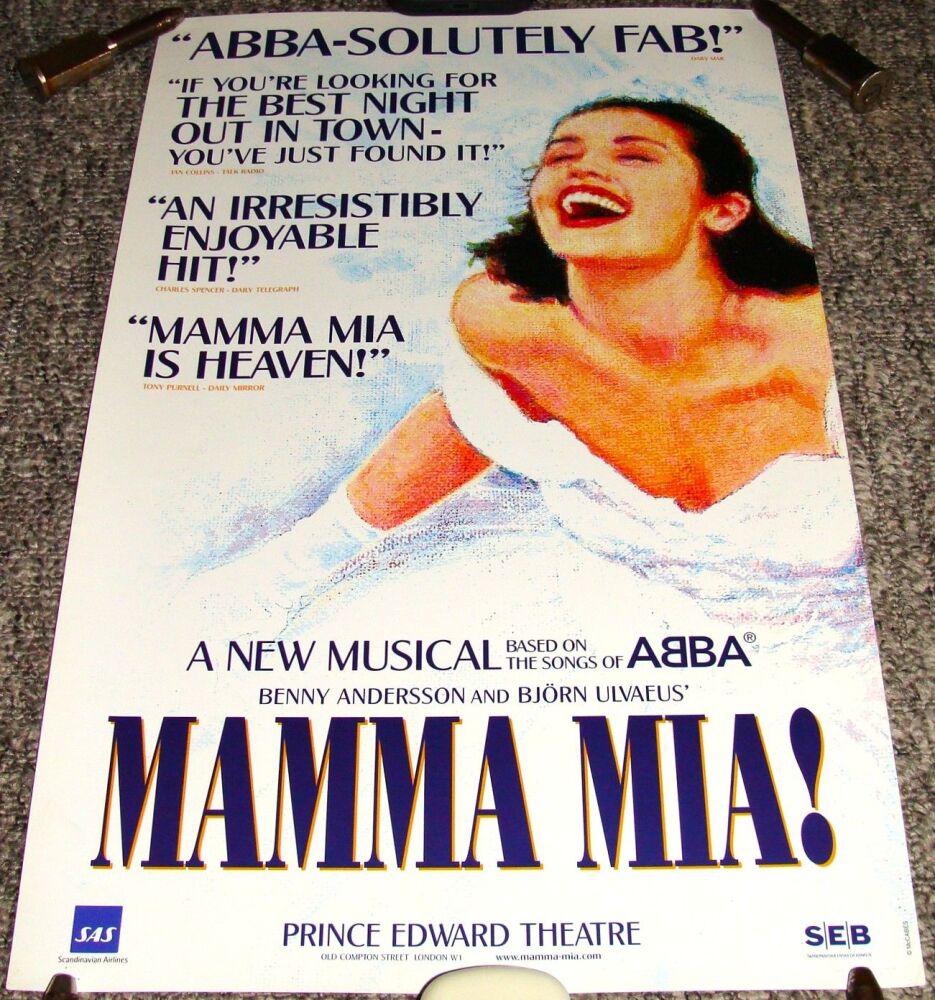MAMMA MIA ABBA STUNNING POSTER FOR THE PRINCE EDWARD THEATRE IN LONDON U.K.
