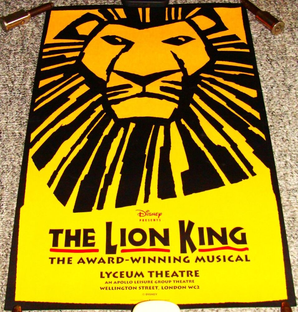 THE LION KING ABSOLUTELY STUNNING POSTER FOR THE LYCEUM THEATRE IN LONDON 1
